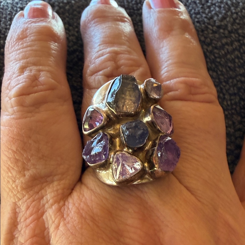 Lilly Barrack Adjustable Silver Multi-Stone Ameth… - image 7